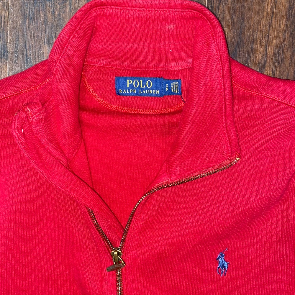 Polo Ralph Lauren Red Full Zip Sweater Vest